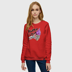 Свитшот хлопковый женский Horror ice cream, цвет: красный — фото 2