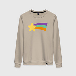 Свитшот хлопковый женский Радужный свитер Мэйбл, цвет: миндальный