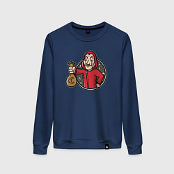 Свитшот хлопковый женский Money man, цвет: тёмно-синий