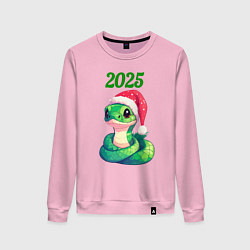 Свитшот хлопковый женский Зеленая змейка 2025 год, цвет: светло-розовый