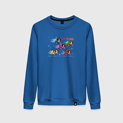 Свитшот хлопковый женский NewJeans album Get Up Minji Hanni Danielle Haerin, цвет: синий