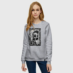 Свитшот хлопковый женский Gasmask punk society, цвет: меланж — фото 2