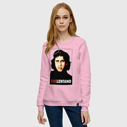 Свитшот хлопковый женский Che guevara - Chelentano, цвет: светло-розовый — фото 2