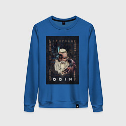 Свитшот хлопковый женский Odin filing site, цвет: синий