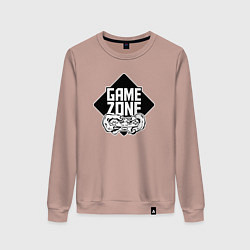 Свитшот хлопковый женский Game zone, цвет: пыльно-розовый