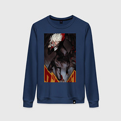 Свитшот хлопковый женский Дандадан: Кэн Такакура, цвет: тёмно-синий