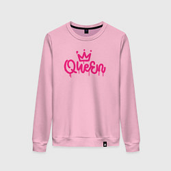 Свитшот хлопковый женский Pink queen, цвет: светло-розовый