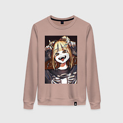 Свитшот хлопковый женский Песнь ночных сов Надзуна Нанакуса, цвет: пыльно-розовый