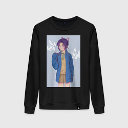 Свитшот хлопковый женский Клинок рассекающий демонов Синобу Котё, цвет: черный