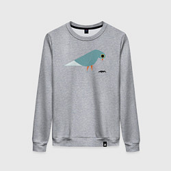 Свитшот хлопковый женский Голубь и семечки, цвет: меланж