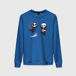 Свитшот хлопковый женский Смерть, цвет: синий