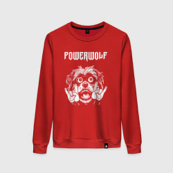 Свитшот хлопковый женский Powerwolf rock dog, цвет: красный