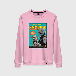 Свитшот хлопковый женский Mandalorian - Din Djarin, цвет: светло-розовый