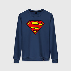Свитшот хлопковый женский Superman logo, цвет: тёмно-синий