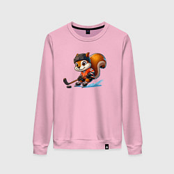 Свитшот хлопковый женский Squirrel cub is the forward of the New Jersey devi, цвет: светло-розовый