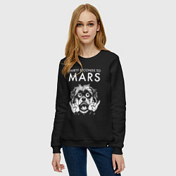 Свитшот хлопковый женский Thirty Seconds to Mars rock dog, цвет: черный — фото 2