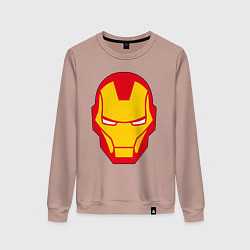 Свитшот хлопковый женский Iron man logo, цвет: пыльно-розовый