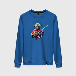 Свитшот хлопковый женский Мастер Йода - Звездные войны, цвет: синий