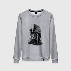 Свитшот хлопковый женский Элитный рыцарь с двуручным мечом, цвет: меланж