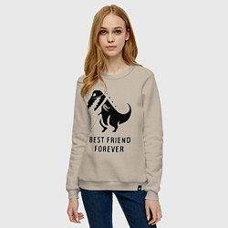 Свитшот хлопковый женский Godzilla best friend, цвет: миндальный — фото 2