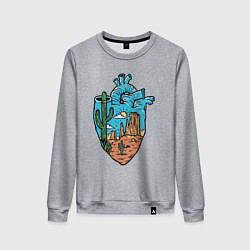 Свитшот хлопковый женский Сердце пустыни, цвет: меланж