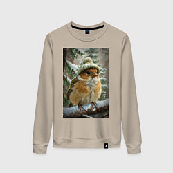 Женский свитшот Воробей в шапке
