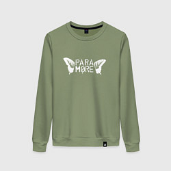 Свитшот хлопковый женский Paramore - logo, цвет: авокадо