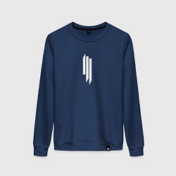 Свитшот хлопковый женский Skrillex - logo, цвет: тёмно-синий
