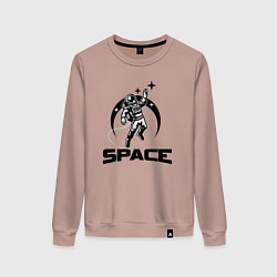 Свитшот хлопковый женский Space mood, цвет: пыльно-розовый