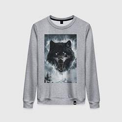 Женский свитшот Волк с оскаленной пастью