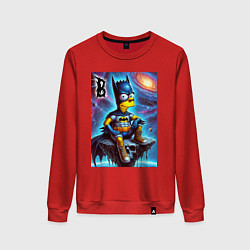 Свитшот хлопковый женский Batbart - ai art fantasy, цвет: красный