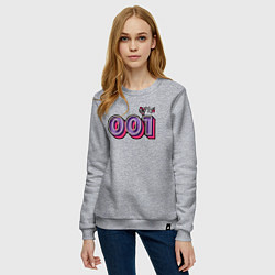 Свитшот хлопковый женский Игрок 001, цвет: меланж — фото 2