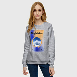 Свитшот хлопковый женский Светлая сторона, цвет: меланж — фото 2