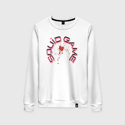 Свитшот хлопковый женский Squid game blood, цвет: белый