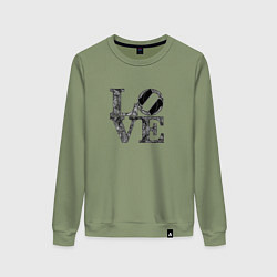 Свитшот хлопковый женский L o v e, цвет: авокадо