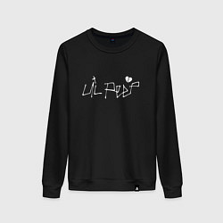 Свитшот хлопковый женский Lil Peep playlist bill 2, цвет: черный