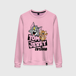 Свитшот хлопковый женский Tom and Jerry, цвет: светло-розовый
