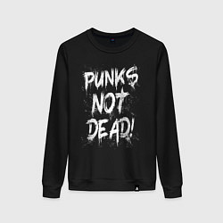 Свитшот хлопковый женский Punk not dead, цвет: черный