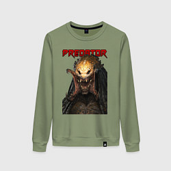 Свитшот хлопковый женский Predator scream, цвет: авокадо