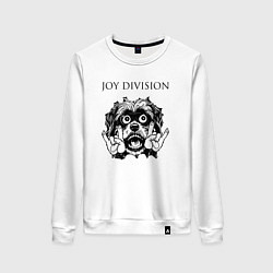 Свитшот хлопковый женский Joy Division - rock dog, цвет: белый