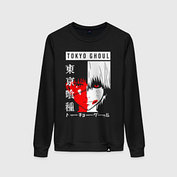 Свитшот хлопковый женский Токийский Гуль 1000-7, цвет: черный