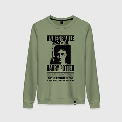 Свитшот хлопковый женский Harry Potter - wanted, цвет: авокадо