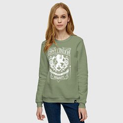 Свитшот хлопковый женский Гарри Поттер - герб гриффиндор, цвет: авокадо — фото 2