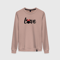 Свитшот хлопковый женский Love Минни - парный товар, цвет: пыльно-розовый