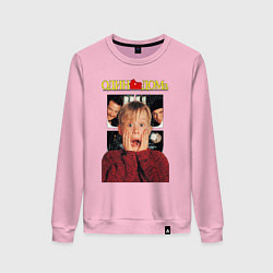 Свитшот хлопковый женский Один дома, цвет: светло-розовый