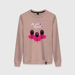 Свитшот хлопковый женский Squid game soldiers, цвет: пыльно-розовый