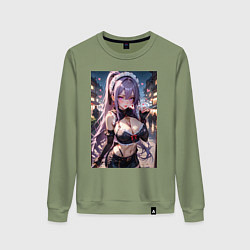 Свитшот хлопковый женский Горничная-куноити, цвет: авокадо