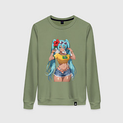 Женский свитшот Miku Hatsune с цветком