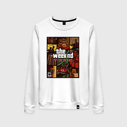 Свитшот хлопковый женский The weeknd постер гта, цвет: белый