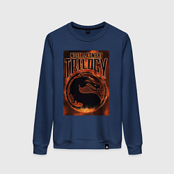 Свитшот хлопковый женский Mortal kombat trilogy, цвет: тёмно-синий